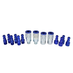 Milton Industries MILS-314TKIT ColorFit by Milton Coupler & Plug Kit - (T-Style, Blue) - 1/4" NPT, (14-Piece).