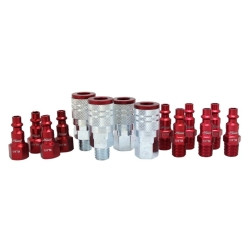 Milton Industries MILS-314MKIT ColorFit by Milton Coupler & Plug Kit - (M-Style, Red) - 1/4" NPT, (14-Piece).