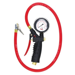 Milton Industries MIL573A Milton Pro Analog Pistol Grip Inflator Gauge - 36" Hose and Ball Chuck w/Clip - 160 PSI.