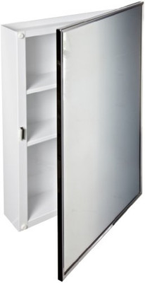 Bobrick 297  Steel Surface-Mounted Medicine Cabinet, Baked White Enamel Finish, 3-3/4" Depth, 2 Shelves