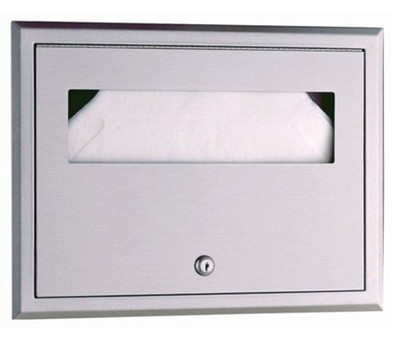 Bobrick 301  ClassicSeries 304 Stainless Steel Recessed Toilet Seat-Cover Dispenser, Satin Finish, 15-3/16" Width x 10-3/4" Height