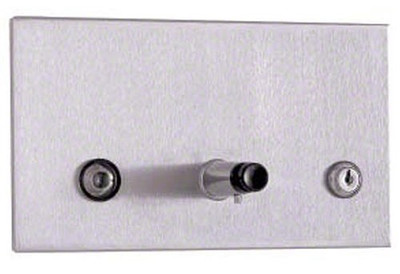 Bobrick 306  TrimLineSeries 304 Stainless Steel Recessed Soap Dispenser with Soap Vessel, Satin Finish, 45 oz Capacity, 9-1/2" Width x 5-1/2" Height