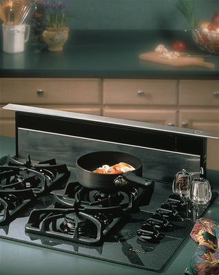 Broan 273603 Broan 500 CFM Downdraft with stainless steel cover. 34" wide intake fits most nominal 36" wide cooktops.