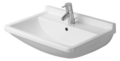 Duravit 300650000 Washbasin 25 1/2" Starck 3 with, overflow white White Alpin