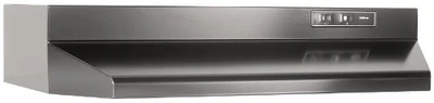 Broan F402423  Two-Speed Four-Way Convertible Range Hood, 24-Inch, Black