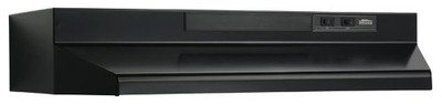Broan F403623 Convertible Range Hood Insert with Light, Exhaust Fan for Under Cabinet, Black, 6.5 Sones, 160 CFM, 36"