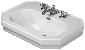 Duravit 438700000 043870-00-00 White 1930 Series Washbasin with Overflow and Tap Platform - 27-1/2"