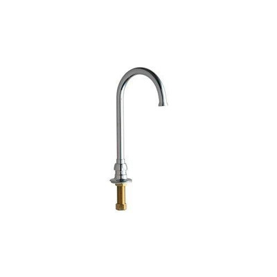 Chicago Faucets C626FCABCP ECAST Low Lead 5 1/4 inch Plain End Gooseneck Spout ChromeSingle Hole-2PK