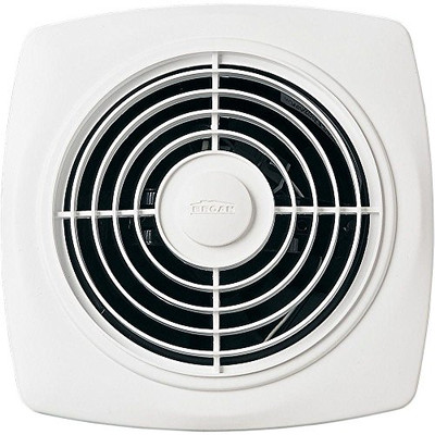 Broan 509 -Broan S Through-the-Wall Ventilation Fan, White Square Exhaust Fan, 6.5 Sones, 180 CFM, 8"