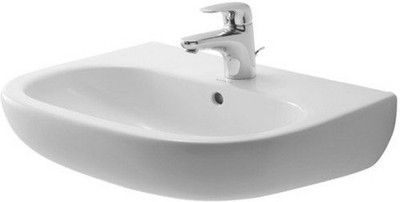 Duravit 23105500002 Washbasin 21 5/8" D-Code white, with overflow, with tp, 1 th White Alpin