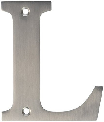 Deltana RL4L-15 4 in. Solid Brass Residential Letter (Set of 10) (L - Satin Nickel)