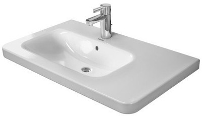 Duravit 2325800000 DuraStyle Furniture Washbasin asymmetric w. overflow, 1 tp, w. tp, bowl on left side, 31 1/2" White Alpin