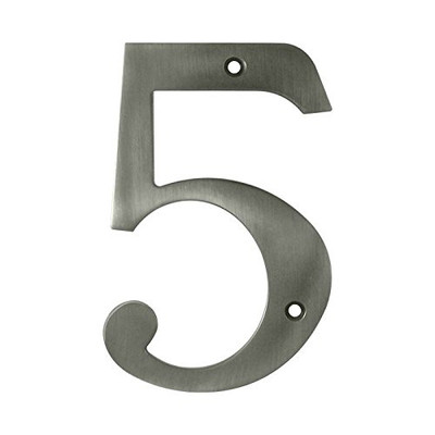 Deltana RN6-5  Solid Brass 6-Inch House Number 5 Board