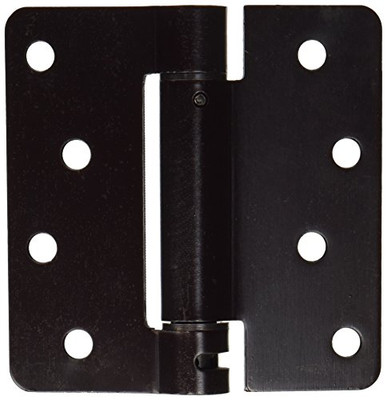 Deltana DSH4R410B 4 in. x 4 in. x 0.25 in. Radius Single Action Steel Spring Hinge (Set of 10) (Oil Rubbed Bronze)