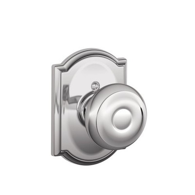 SCHLAGE F170GEO625CAM F170-GEO-CAM Single Dummy Georgian Door Knob with the Decorative Camelot, Polished Chrome