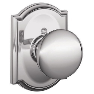 SCHLAGE F170PLY625CAM F170-PLY-CAM Single Dummy Plymouth Door Knob with the Decorative Camelot, Polished Chrome