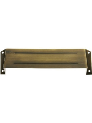 Deltana MSH158U5 Solid Brass Mail Slot Hood For Open Back Plates Antique Brass. Mail Slot For Door.