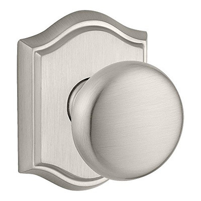 Baldwin PVROUTAR150  Reserve Privacy Round with Traditional Arch Rose in Satin Nickel Finish