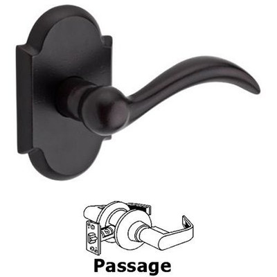 Baldwin PSARCRSR481 PS.ARC.RSR Arch Passage Leverset with Rustic Square Rose, Dark Bronze