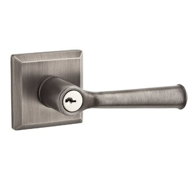 Baldwin ENFEDTSR152 Reserve Entry Federal Lever and Traditional Square Rose Matte Antique Nickel Finish.