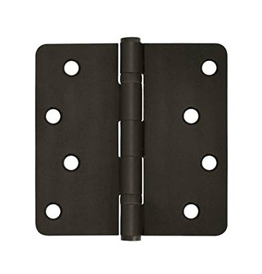 Deltana S44R4BB15  Residential Ball Bearing 4 Inch x 4 Inch Steel Hinge with 1/4 Inch Radius Corners Satin Nickel