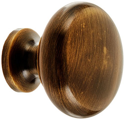 Deltana KR114U5 Round Solid Brass Knob (Set of 10) (Antique Brass)