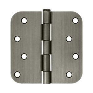 Deltana S44R515A 4 in. x 4 in. x 0.63 in. Radius Residential Steel Hinge - Pair (Set of 10) (Antique Nickel).