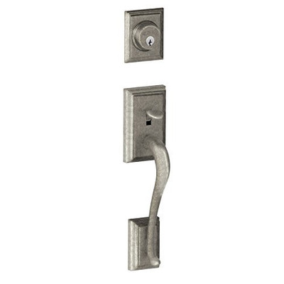 SCHLAGE F92ADD621 F92-621 Distressed Antique Nickel Addison Dummy Handleset (Exterior Side Only)