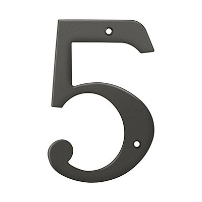 Deltana RN6-5U10B  Solid Brass 6-Inch House Number 6 Board