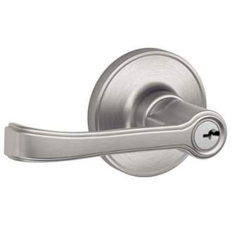 SCHLAGE J54TOR630 J Dexter Satin Stainless Steel Universal Keyed Entry Door Lever