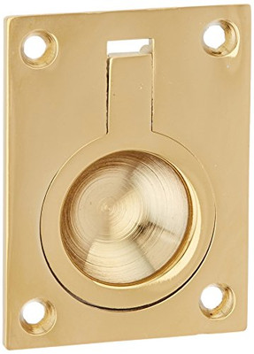 Deltana FRP25CR003  2 1/2-Inch x 1 7/8-Inch Solid Brass Flush Ring Pull