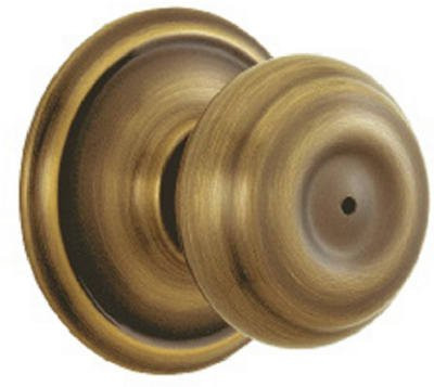 SCHLAGE F40GEO609  Georgian Privacy Knob, Antique Brass.