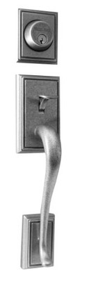 SCHLAGE F58ADD621 F58 ADD 621 Addison Exterior Handleset with Deadbolt, Distressed Nickel (Exterior Half Only)