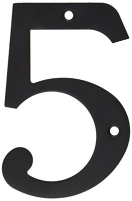 Deltana RN4-5U10B  Solid Brass 4-Inch House Number 5 Board