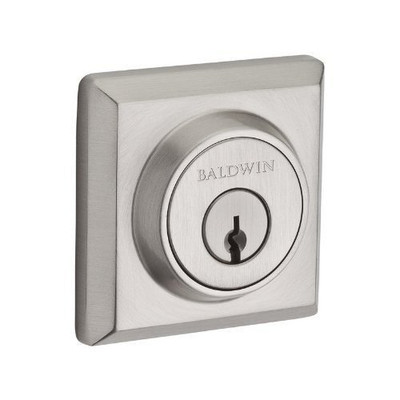 Baldwin ENROUTSR003  Reserve Entry Lockset x Round with Traditional Square Rose, Lifetime Brass Finish
