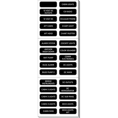BLUE SEA SYSTEMS BS-8039 Label Kit, DC Panel, 120 Large format