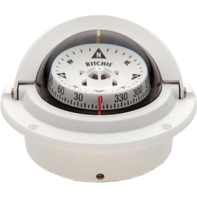 RITCHIE COMPASSES RITC-F-83W Compass, Flush Mount, 3 Combi, White