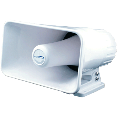 NewMar NMR-PA-30/20 Waterproof Deck Horn w/20/30 Watts, MFG# PA30/20, 20 Watts nominal, 30 Watts peak, 8 & quot W x 4.75 & quot H x 9.2 & quot L 4 & quot x 2.3 & quot base.8 Ohm. / /