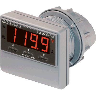 BLUE SEA SYSTEMS BS-8247 Digital AC MultiMeter w/ Alarm & Mnt