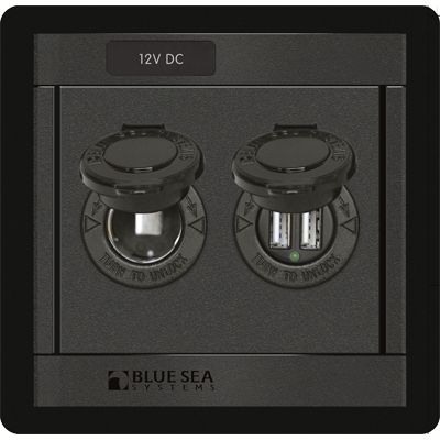 BLUE SEA SYSTEMS BS-1478 Panel 360, 12V Socket & Dual USB Charger