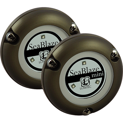 Lumitec LTEC-101246 SeaBlaze Mini LED Surface Mount Underwater Boat Light, 2 Per Pack, Blue -
