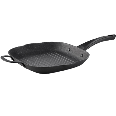 Starfrit STF-060903-004-0000 The Rock 11" Cast Iron Grill Pan, Black