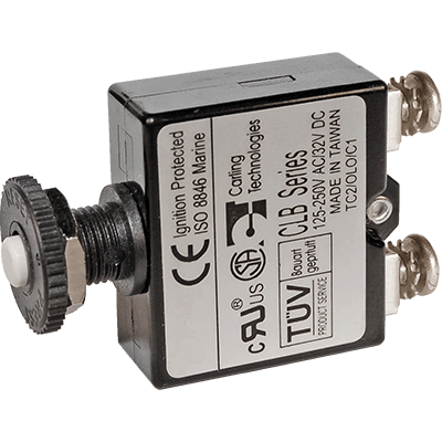 BLUE SEA SYSTEMS BS-2137 Blue Sea Systems Push Button Reset Only Screw Terminal 40A Circuit Breaker