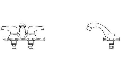 Delta 21T143 Commercial 21T1 Two Handle Centerset Bathroom Faucet - Less Pop-Up 147301