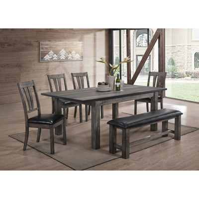 CAMBRIDGE 99001-PU6PC1-WG Drexel 6 Piece Dining Set, Brown
