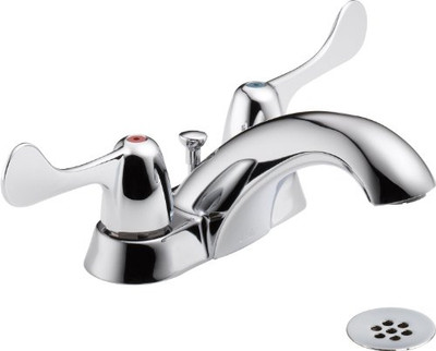 Delta 2529LF-HDF Commercial Classic Two Handle Centerset Bathroom Faucet, Chrome