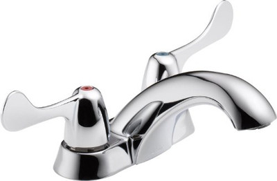Delta 2529LF-LGHDF LEAD FREE CP 4^ CENTERSET W/ WRIST BLADE HANDLES LESS POP UP  FAUCET COMPANY KITCHEN/BATH/B 993545