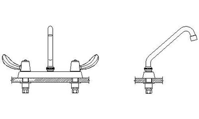 Delta 26C3222 Commercial 26C3 Two Handle 8"" Cast Deck Mount Faucet 148958