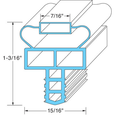 RANDELL F12146 In-Gsk1010 Gasket Door21 9/16" X 22 1/2" Push-In Gray For Ph120E2 741140