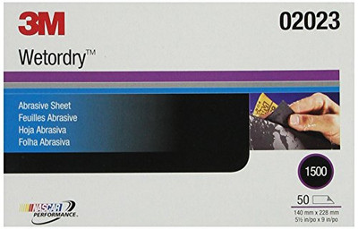 3M MMM2023 (TM) Wetordry(TM) Abrasive Sheet, 02023, 5-1/2 in x 9 in, 1500, 50 sheet per box.
